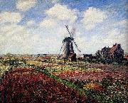 Claude Monet Tulip Fields With The Rijnsburg Windmill oil on canvas